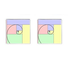 Golden Spiral Logarithmic Color Cufflinks (square) by Mariart