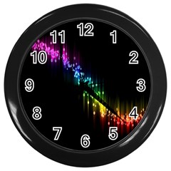 Illustration Light Space Rainbow Wall Clocks (black)