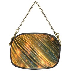Golden Blue Lines Sparkling Wild Animation Background Space Chain Purses (one Side) 