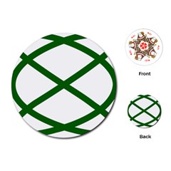 Lissajous Small Green Line Playing Cards (round)  by Mariart