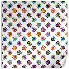 Flowers Pattern Recolor Artwork Sunflower Rainbow Beauty Canvas 20  X 20   by Mariart