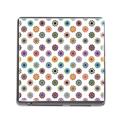 Flowers Pattern Recolor Artwork Sunflower Rainbow Beauty Memory Card Reader (square) by Mariart