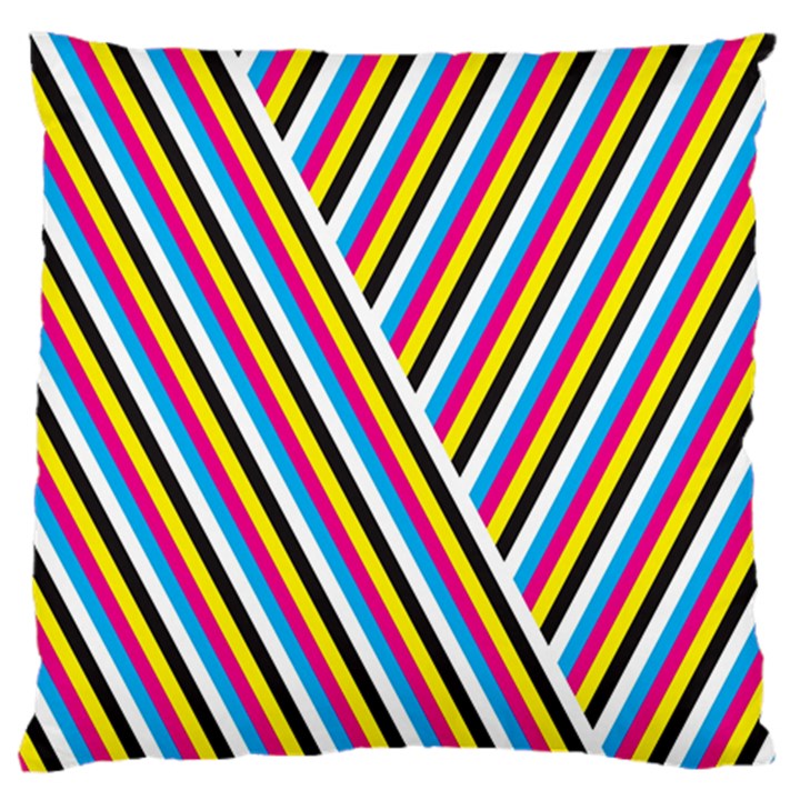 Lines Chevron Yellow Pink Blue Black White Cute Large Cushion Case (Two Sides)
