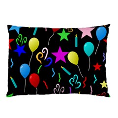 Party Pattern Star Balloon Candle Happy Pillow Case (two Sides)