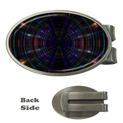 Psychic Color Circle Abstract Dark Rainbow Pattern Wallpaper Money Clips (oval)  by Mariart