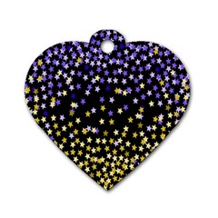 Space Star Light Gold Blue Beauty Dog Tag Heart (one Side) by Mariart