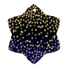 Space Star Light Gold Blue Beauty Black Snowflake Ornament (two Sides) by Mariart