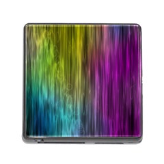 Rainbow Bubble Curtains Motion Background Space Memory Card Reader (square) by Mariart