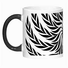 Spiral Leafy Black Floral Flower Star Hole Morph Mugs by Mariart