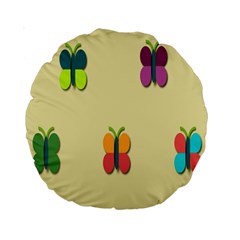 Spring Butterfly Wallpapers Beauty Cute Funny Standard 15  Premium Round Cushions