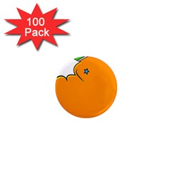 Star Line Orange Green Simple Beauty Cute 1  Mini Magnets (100 Pack)  by Mariart