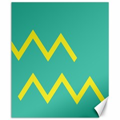 Waves Chevron Wave Green Yellow Sign Canvas 8  X 10  by Mariart