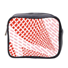 Waves Wave Learning Connection Polka Red Pink Chevron Mini Toiletries Bag 2-side by Mariart