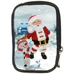 Funny Santa Claus With Snowman Compact Camera Cases Front