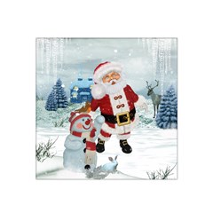 Funny Santa Claus With Snowman Satin Bandana Scarf by FantasyWorld7