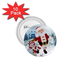 Funny Santa Claus With Snowman 1 75  Buttons (10 Pack) by FantasyWorld7