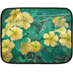 Yellow Flowers At Nature Fleece Blanket (mini) by dflcprints