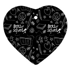 Back To School Heart Ornament (two Sides) by Valentinaart