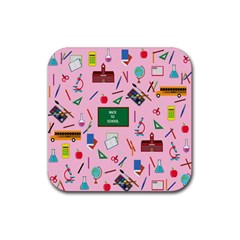 Back To School Rubber Coaster (square)  by Valentinaart