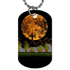 Halloween Zombie Hands Dog Tag (two Sides) by Valentinaart