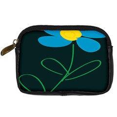Whimsical Blue Flower Green Sexy Digital Camera Cases