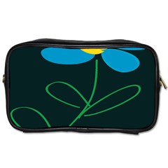 Whimsical Blue Flower Green Sexy Toiletries Bags by Mariart