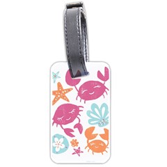 Animals Sea Flower Tropical Crab Luggage Tags (two Sides) by Mariart