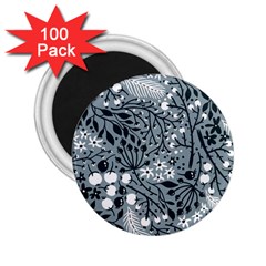 Abstract Floral Pattern Grey 2 25  Magnets (100 Pack) 