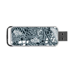 Abstract Floral Pattern Grey Portable Usb Flash (one Side) by Mariart