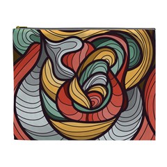 Beautiful Pattern Background Wave Chevron Waves Line Rainbow Art Cosmetic Bag (xl)