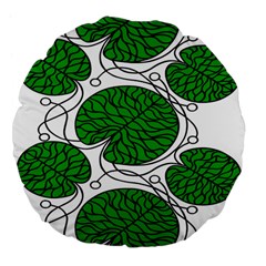 Bottna Fabric Leaf Green Large 18  Premium Flano Round Cushions by Mariart
