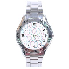 Circles Featured Pink Blue Stainless Steel Analogue Watch