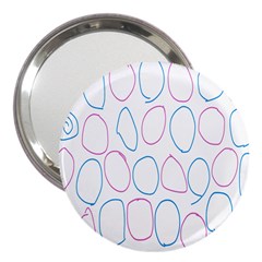 Circles Featured Pink Blue 3  Handbag Mirrors by Mariart