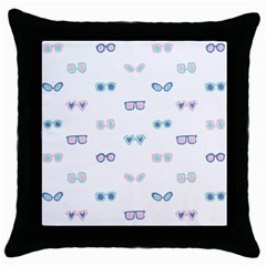 Cute Sexy Funny Sunglasses Kids Pink Blue Throw Pillow Case (black)