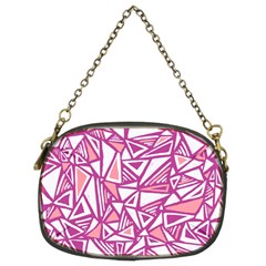 Conversational Triangles Pink White Chain Purses (two Sides) 