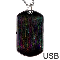 Brain Cell Dendrites Dog Tag Usb Flash (one Side) by Mariart