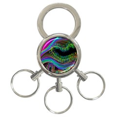 Aurora Wave Colorful Space Line Light Neon Visual Cortex Plate 3-ring Key Chains