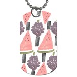 Grapes Watermelon Fruit Patterns Bouffants Broken Hearts Dog Tag (Two Sides)