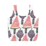 Grapes Watermelon Fruit Patterns Bouffants Broken Hearts Full Print Recycle Bags (M) 