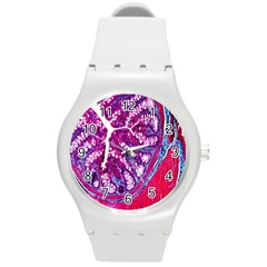 Histology Inc Histo Logistics Incorporated Masson s Trichrome Three Colour Staining Round Plastic Sport Watch (m)