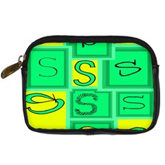 Letter Huruf S Sign Green Yellow Digital Camera Cases by Mariart