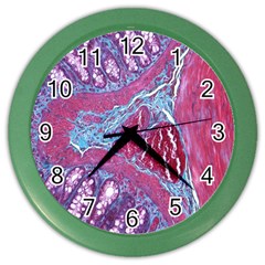 Natural Stone Red Blue Space Explore Medical Illustration Alternative Color Wall Clocks by Mariart