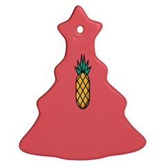 Pineapple Fruite Minimal Wallpaper Christmas Tree Ornament (two Sides)