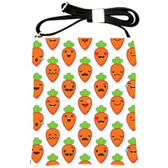 Seamless Background Carrots Emotions Illustration Face Smile Cry Cute Orange Shoulder Sling Bags by Mariart