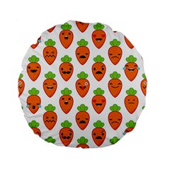 Seamless Background Carrots Emotions Illustration Face Smile Cry Cute Orange Standard 15  Premium Flano Round Cushions by Mariart