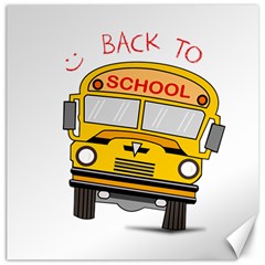Back To School - School Bus Canvas 12  X 12   by Valentinaart
