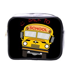 Back To School - School Bus Mini Toiletries Bags by Valentinaart