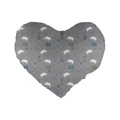 Shave Our Rhinos Animals Monster Standard 16  Premium Flano Heart Shape Cushions