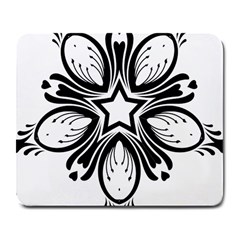 Star Sunflower Flower Floral Black Large Mousepads by Mariart