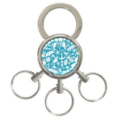Summer Icons Toss Pattern 3-ring Key Chains